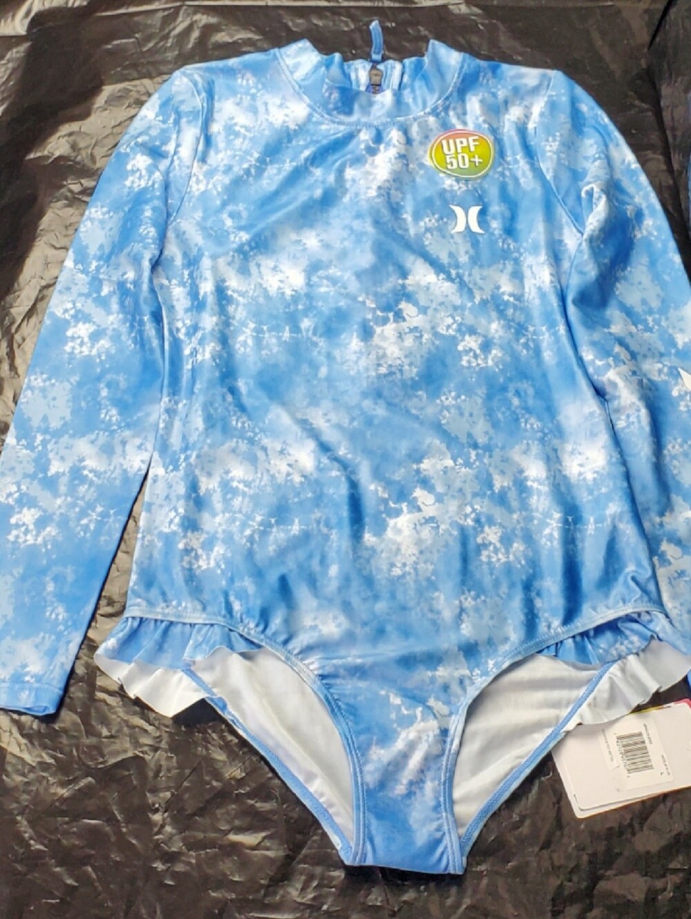 Hurley Girls One Piece UPF 50+ Rash Guard Colorful Swimsuit - Size L - NWT